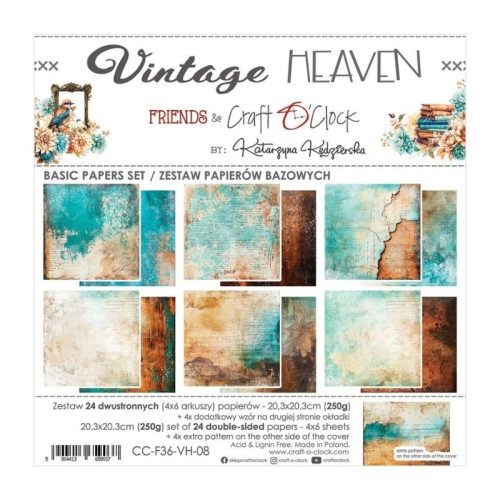 Craft O’Clock – Vintage Heaven Basic paperilajitelma 20 x 20 cm