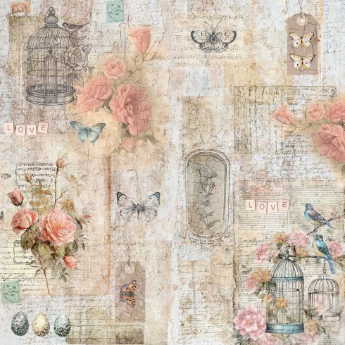 Distressed Florals paperilehtio10