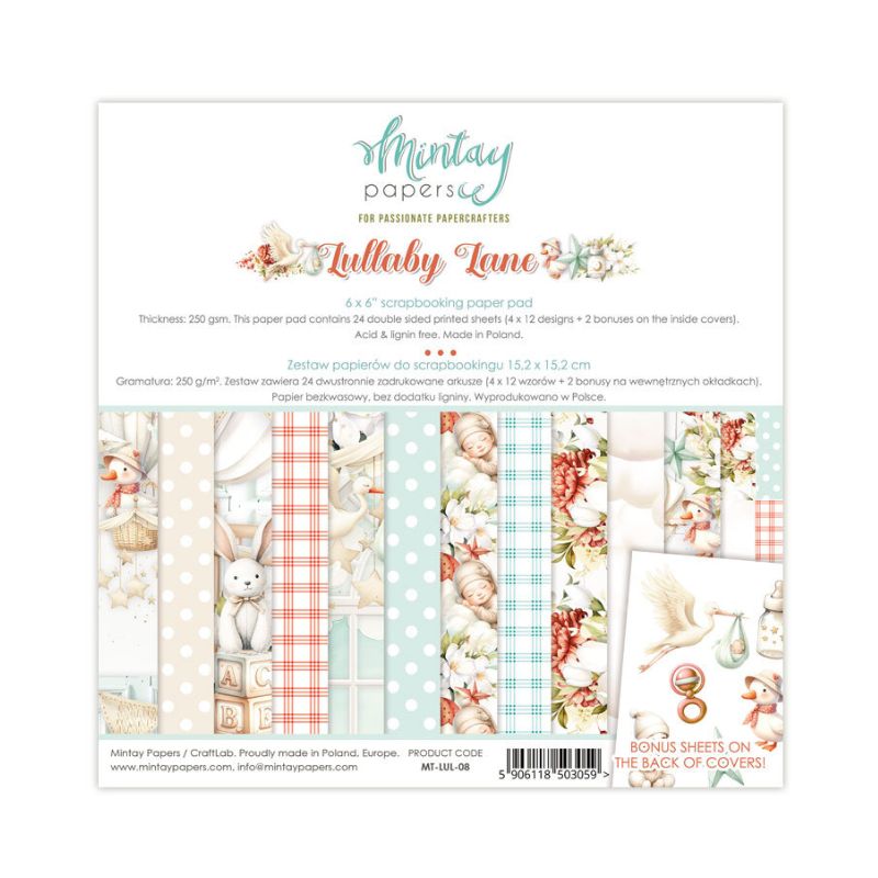 Mintay Papers – Lullaby Lane paperilehtiö 15 x 15 cm
