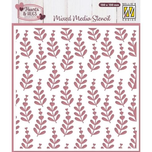 Nellie’s Choice Mixed Media Stencil sapluuna – Heart Branches