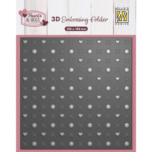 Nellie’s Choise 3D kohokuviointikansio – HUGS AND KISSES