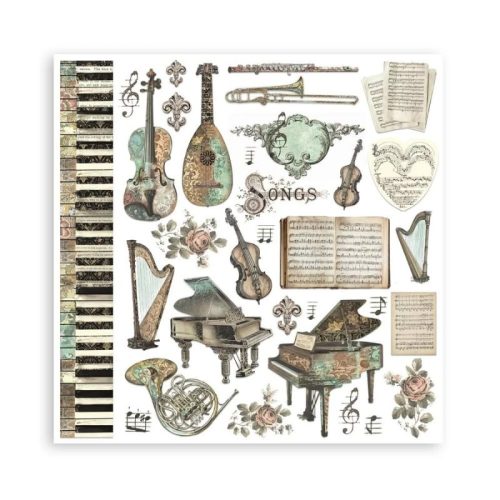 Stamperia – Music paperilajitelma 20 x 20 cm - Image 7