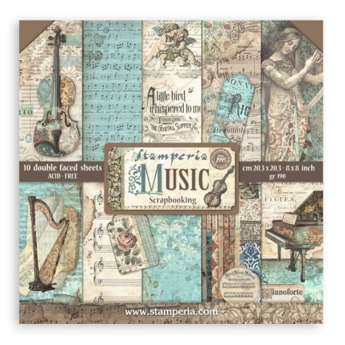 Stamperia – Music paperilajitelma 20 x 20 cm