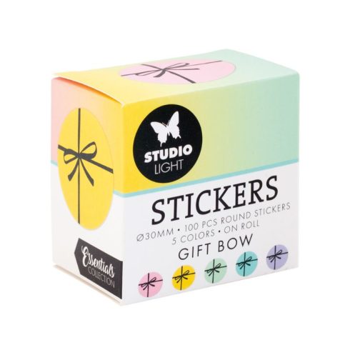 Studio Light – Pastel Gift Bow pyöreät tarrat 30mm (100 kpl)