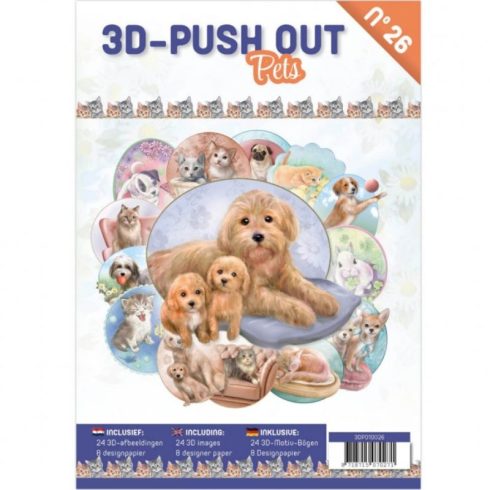 Amy Design 3D-kirja – 3D Push-Out Book 26 Pets (A4)