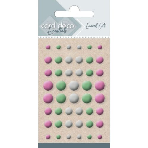 Card Deco – Enamel Dots matta 3D-tarra (Rose-Green-White)