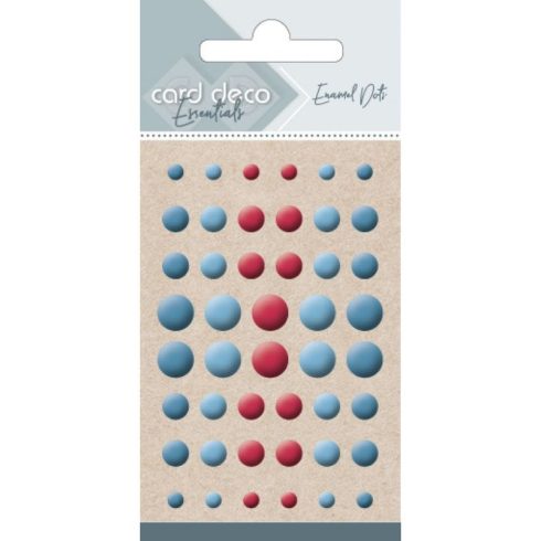 Card Deco – Enamel Dots matta 3D-tarra (Turquoise-Blue-Red)