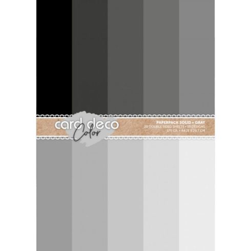 Card Deco – Color Paperpack Solid Grey paperilajitelma A4