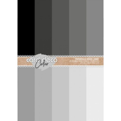 Card Deco – Color Paperpack Solid Grey paperilajitelma A4