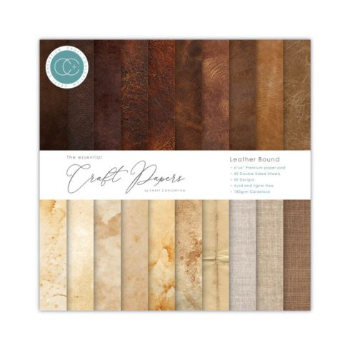 Craft Consortium – Leather Bound paperilehtiö 15 x 15 cm