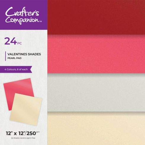 Crafter’s Companion Valentines Shades – Pearl kartonkilajitelma 30 x 30 cm