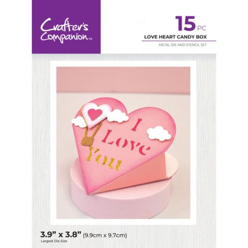 Crafter's Companion stanssi ja sapluuna – LOVE HEART CANDY BOX