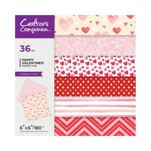 Crafter's Companion – Happy Valentines! paperilehtiö 15 x 15 cm