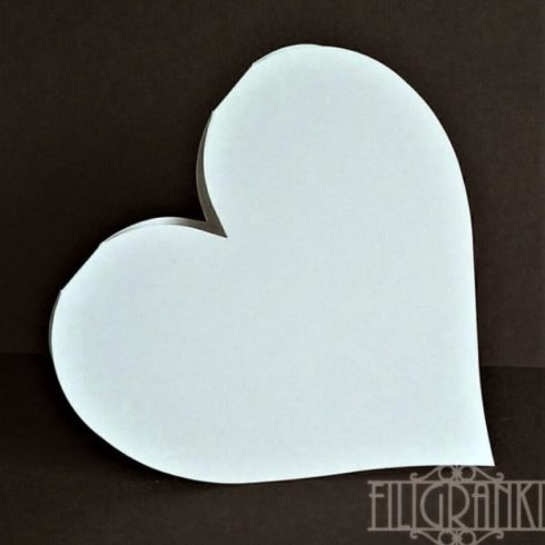 Filigranki – Heart Cards korttipohjat 14x14,5cm sydän valkoinen 5kpl