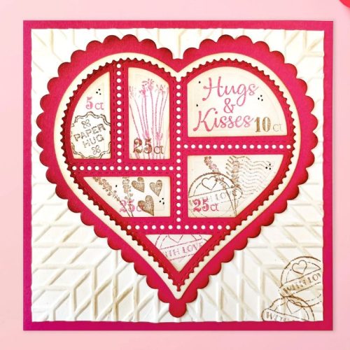 Nellie's Choice stanssi – Multi Frame POSTAL STAMPS HEART - Image 2