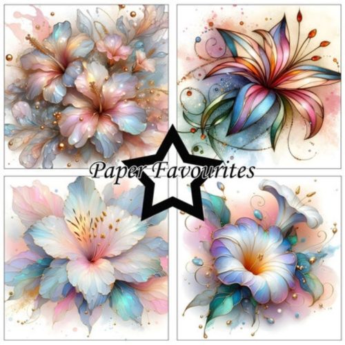 Paper Favourites – Abstract Flowers paperilajitelma 15 x 15 cm - Image 2