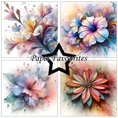 Paper Favourites – Abstract Flowers paperilajitelma 15 x 15 cm 2