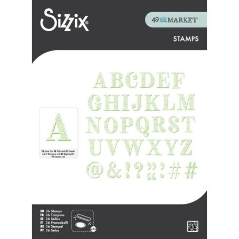 Sizzix & 49 and Market Stamps Textured Alphabet leimasinsetti