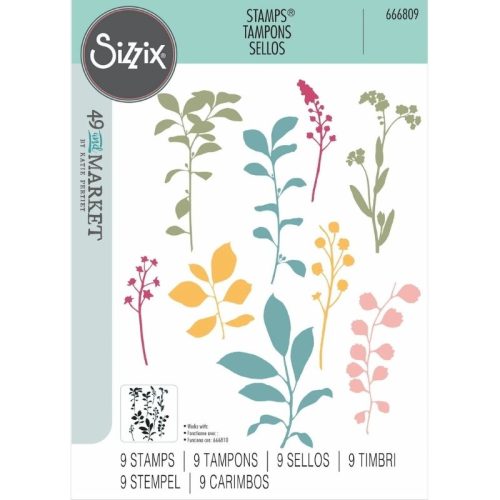 Sizzix & 49 and Market Stamps – Fine Stems 01 leimasinsetti A5