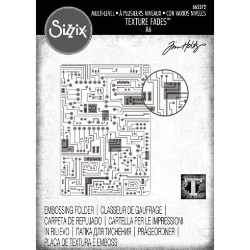 Sizzix Tim Holtz Multi-Level Texture Fades kohokuviointikansio – CIRCUIT (A6)