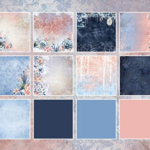 Studio Light Paper Pad – Frozen Flowers Background paperilehtiö 20x20cm - Image 2