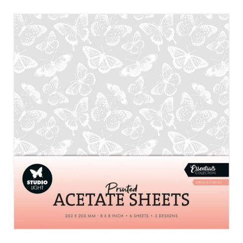 Studio Light kalvo – Printed Acetate Sheets Spring Butterflies (6kpl)