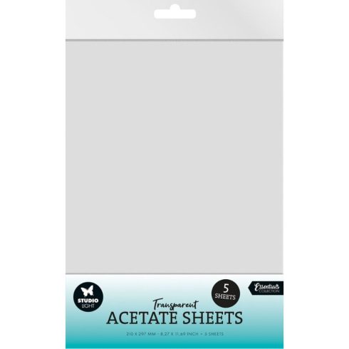 Studio Light kalvo – Transparent Acetate Sheets A4 (5kpl)