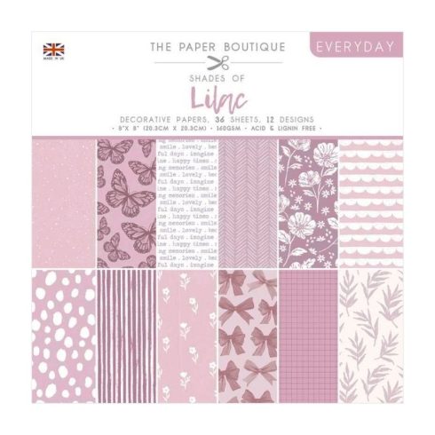 The Paper Boutique – Lilac paperilajitelma Decorative Papers 20 x 20 cm