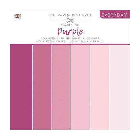 The Paper Boutique – Purple paperilajitelma Coloured Card 20 x 20 cm