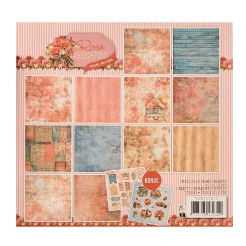 Yvonne Creations Paper Pack – Rose Decorations paperilehtiö 20 x 20 cm