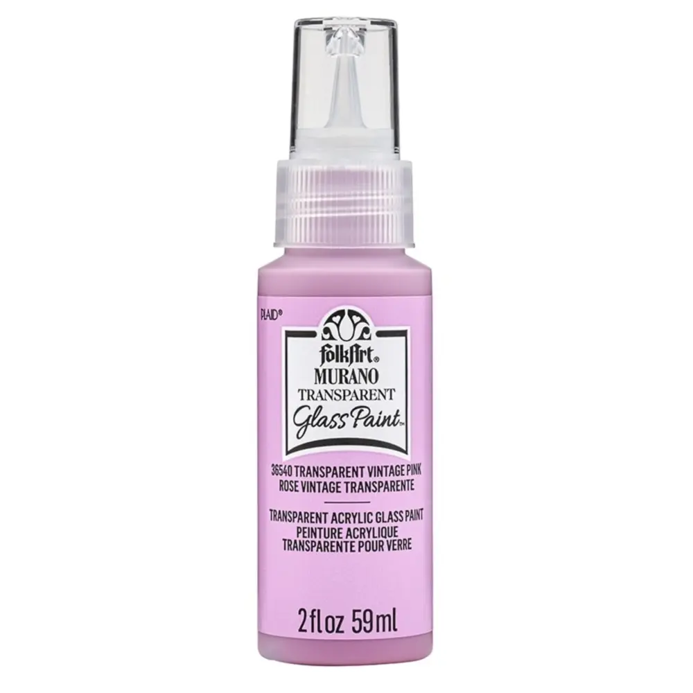 Folkart Murano Glass Paint Transparent Vintage Pink – Lasimaali 59ml