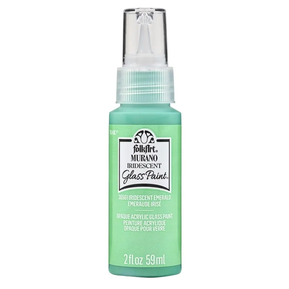 Folkart Murano Glass Paint Iridescent Emerald – Lasimaali 59ml