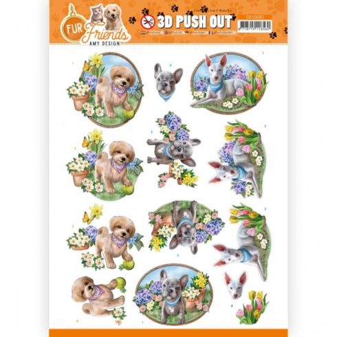 Amy Design 3D-arkki – Fur Friends Dogs in the Garden