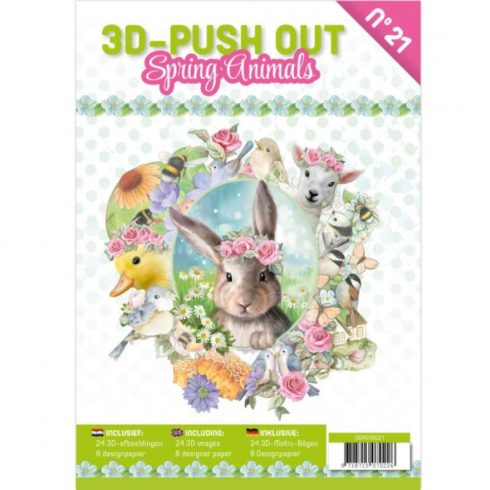 Amy Design 3D-kirja – 3D Push-Out Book 21 Spring Animals (A4)