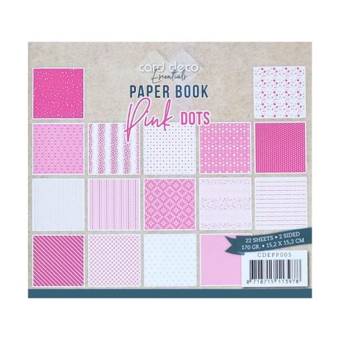 Card Deco – Paper Book Pink Dots paperilehtiö 15 x 15 cm