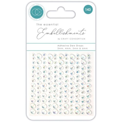 Craft Consortium – Adhesive Dew Drops puolihelmi 3D-tarra (hologrammi)