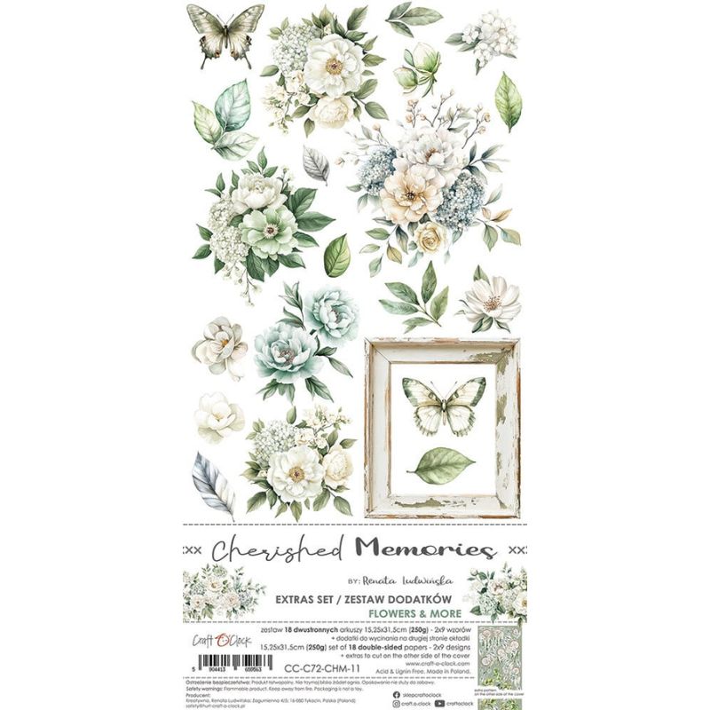 Craft O'Clock – Cherished Memories Extras Set Flowers & More leikekuvat 15 x 30 cm