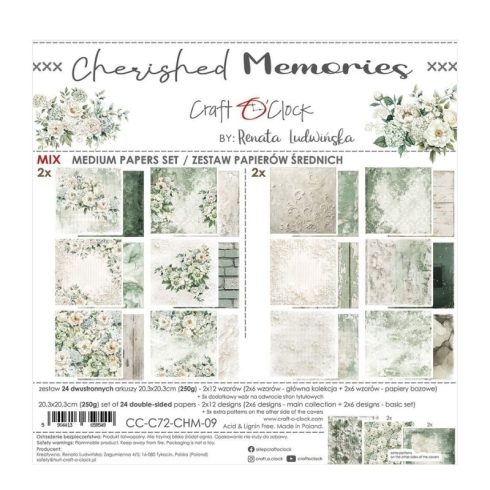 Craft O’Clock – Cherished Memories MIX paperilajitelma 20 x 20 cm