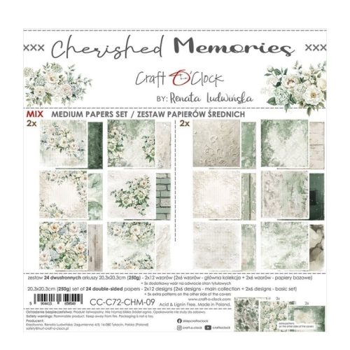 Craft O’Clock – Cherished Memories MIX paperilajitelma 20 x 20 cm