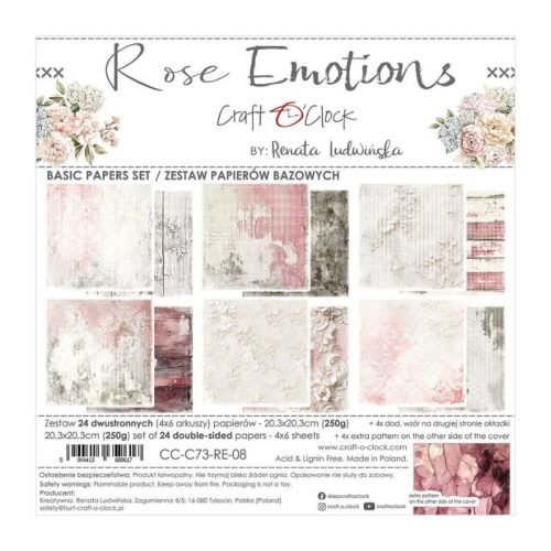 Craft O’Clock – Rose Emotions Basic paperilajitelma 20 x 20 cm