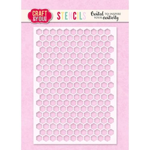 Craft & You Design Stencil – Honeycomb sapluuna A6