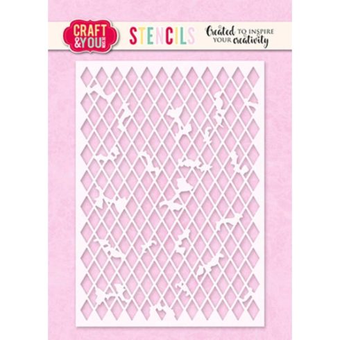 Craft & You Design Stencil – Rhombus sapluuna A6