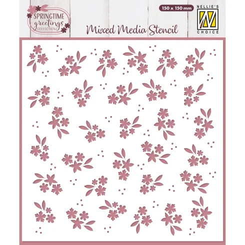 Nellie’s Choice Mixed Media Stencil sapluuna – Spring Flowers