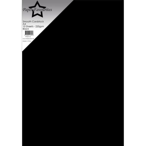 Paper Favourites Smooth Cardstock Black – Kartonki A4 220g (10 kpl)