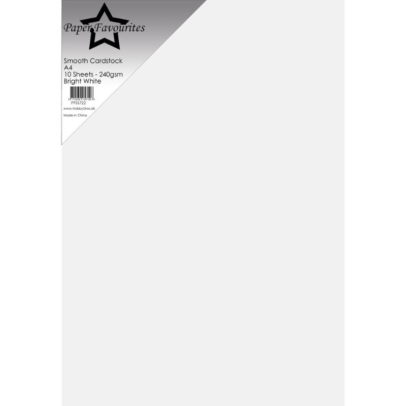 Paper Favourites Smooth Cardstock Bright White – Kartonki A4 240gsm (10 kpl)