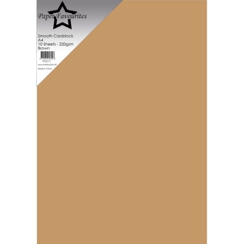 Paper Favourites Smooth Cardstock Brown – Kartonki A4 220g (10 kpl)