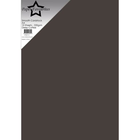 Paper Favourites Smooth Cardstock Deep Coffee – Kartonki A4 220g (10 kpl)