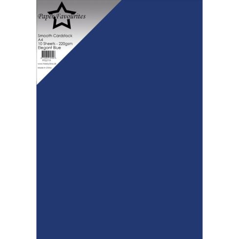 Paper Favourites Smooth Cardstock Elegant Blue – Kartonki A4 220g (10 kpl)