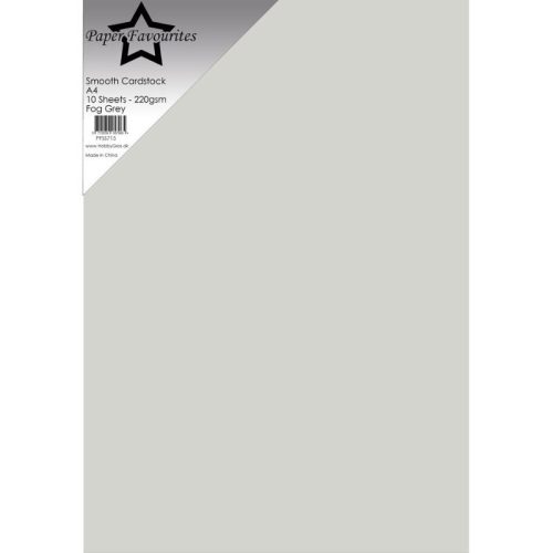 Paper Favourites Smooth Cardstock Fog Grey – Kartonki A4 220g (10 kpl)