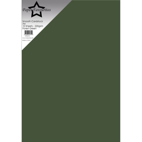 Paper Favourites Smooth Cardstock Forest Green – Kartonki A4 220g (10 kpl)